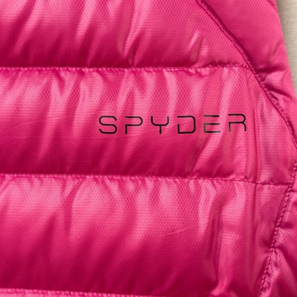 Spyder Puffer Vest Women’s Pink Prymo 500 Down Filled Mock Neck ski outerwear XL - Picture 9 of 11
